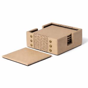 Suitcase Design - Coaster Set with Holder