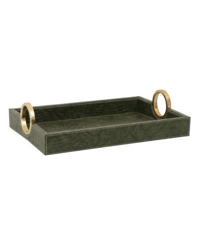Green Ring Handle – Leather Tray