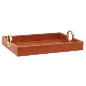 Gold Ring Handle – Leather Tray