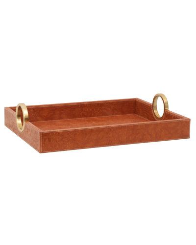 Gold Ring Handle – Leather Tray
