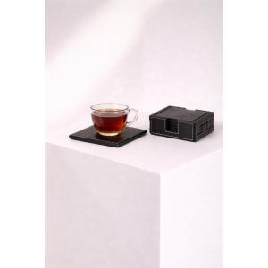 Premium Leather Coaster Set with Holder