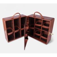 Leather Portable Mini Bar Case – Large Capacity Bottle & Glass Organizer