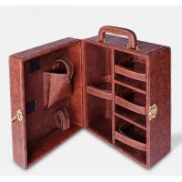 Premium Leather Portable Mini Bar Case with Bottle & Glass Holder