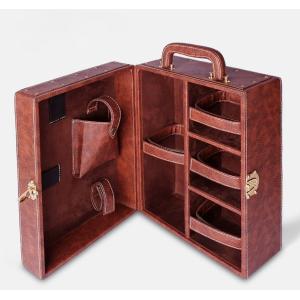 Premium Leather Portable Mini Bar Case with Bottle & Glass Holder