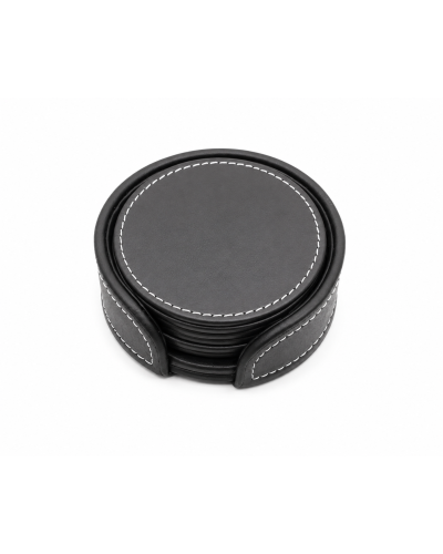 Round Coaster set Gray & Black 
