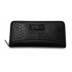 Black Textured Leather Wallet