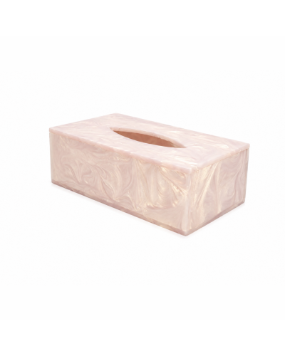 Luxury Pearl Pink Resin Tissue Box Holder