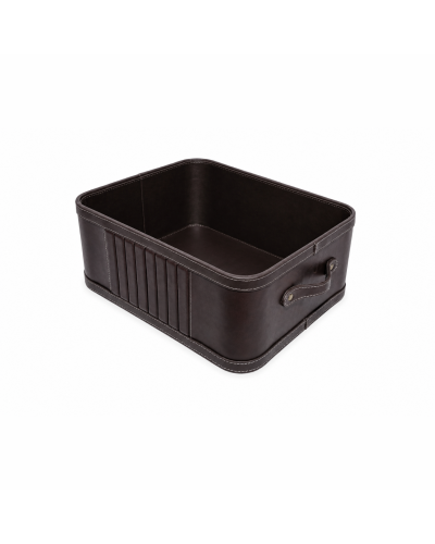 Luxury Brown Leather Storage Basket