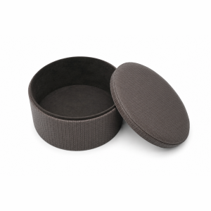 Luxury Woven Leather Round Organizer Box