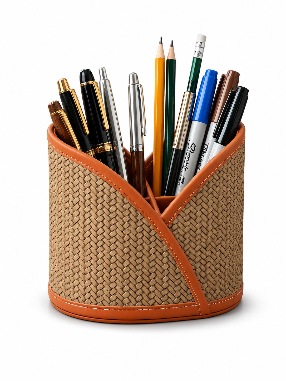Heritage Design - Leather Desk Pen Holder Organizer