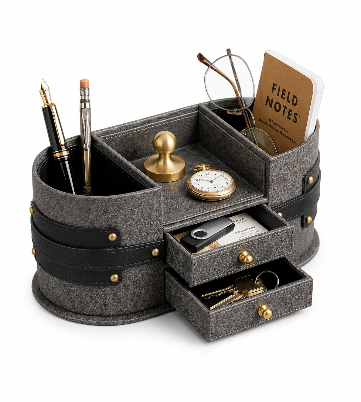 Desk Organizer with Drawer & Multi-Compartments