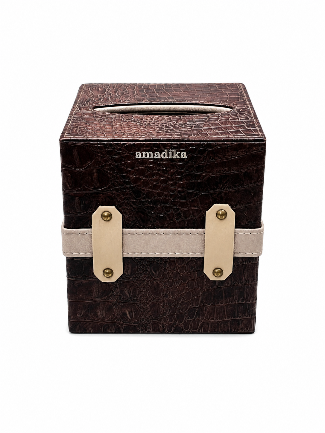 Premium Crocodile Leather Tissue Box